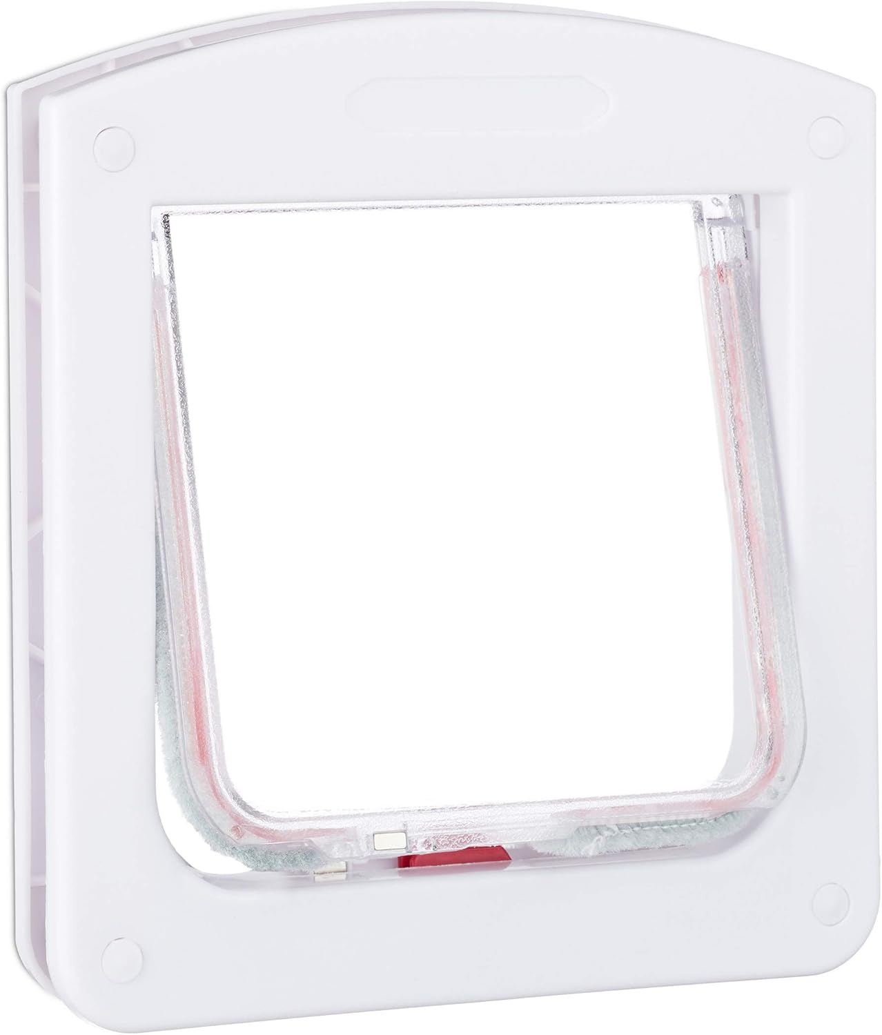 Relaxdays Relaxdays Pet Door, 4-Way Flap for Cats & Small Dogs, Magnetic, Lockable, H X D 22X20 Cm, White, One Size image number 1