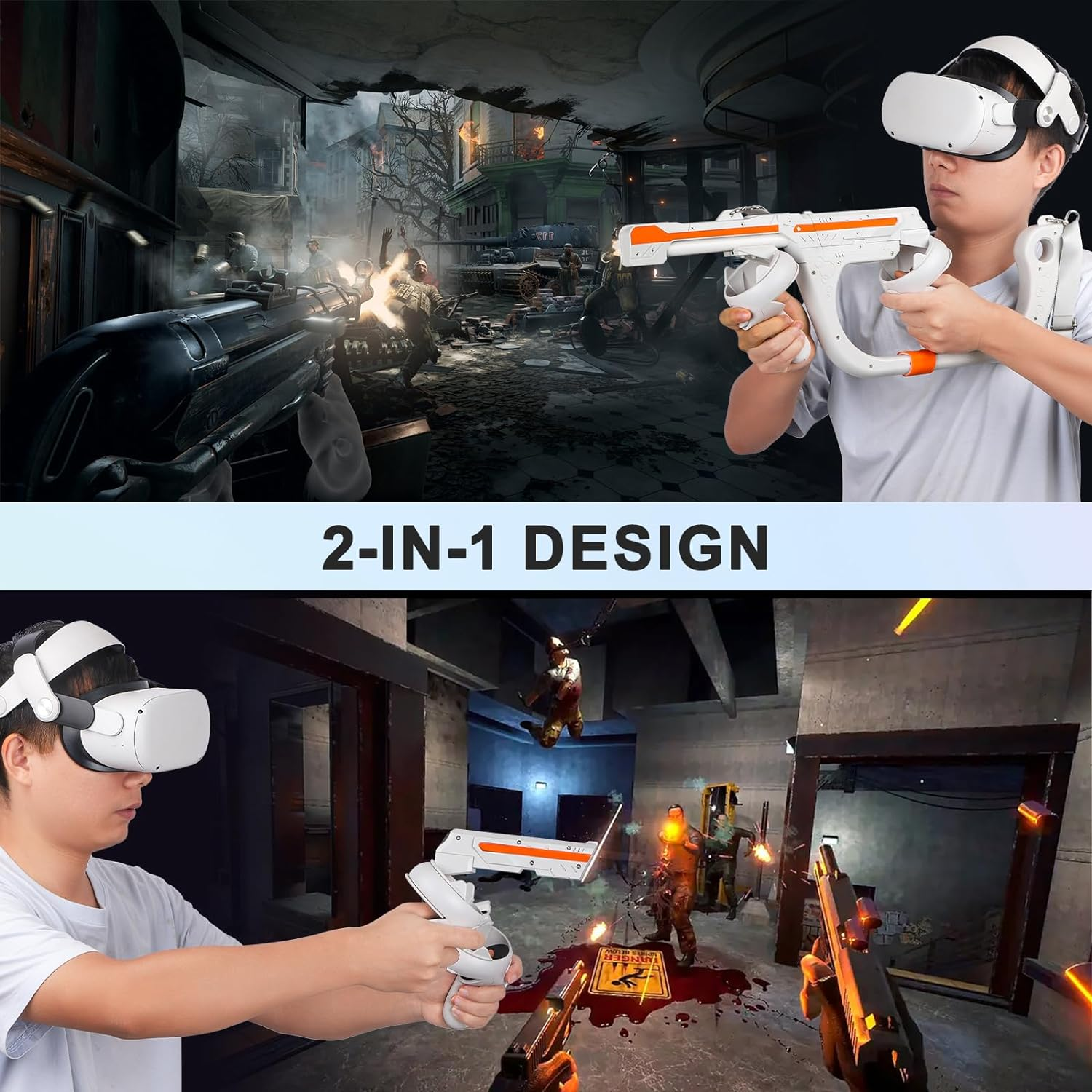 VR Controllers Holding Game Accessories for Quest 2, All-In-One Attachments Mount Compatible with Quest 2 Touch Controllers image number 4