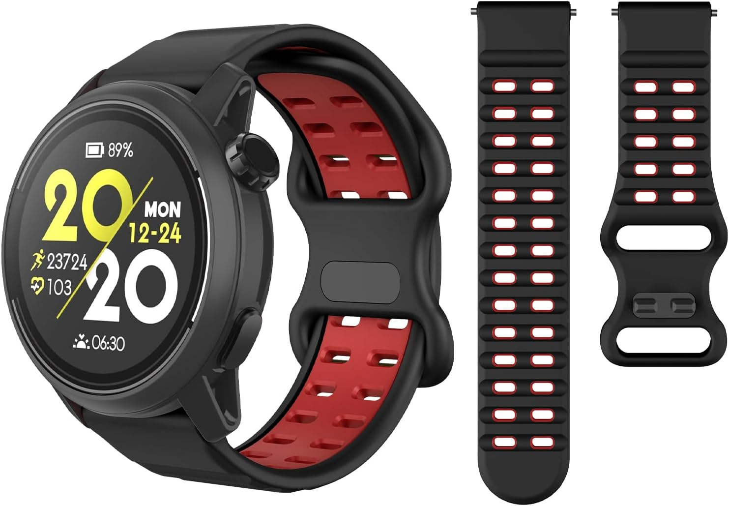 OVERSTEP Compatible with Coros Pace 3/Apex 2Pro/Apex 46 Mm/Apex Pro Straps, Silicone Strap Sports Strap for Garmin Venu 2/Venu 3/Vivoactive 4 Watch Strap