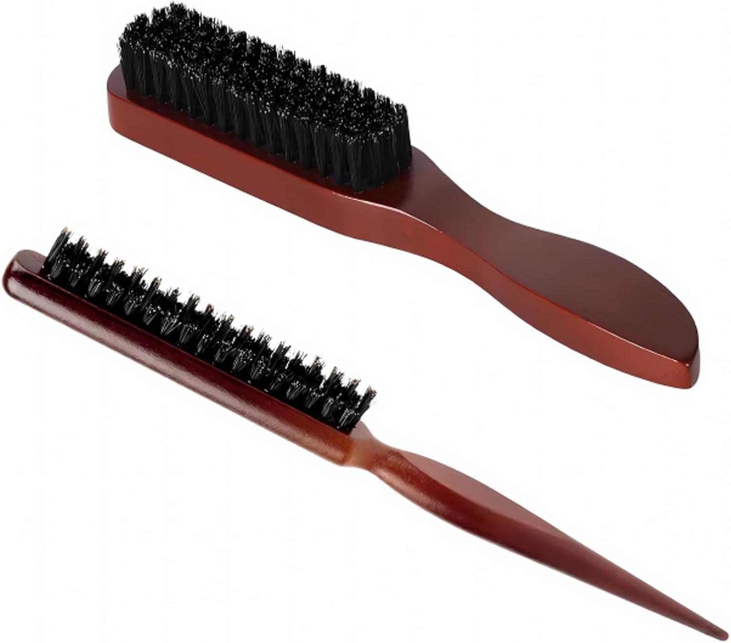 Hair Massage Smoothing Hair Brush, 2 Pcs Soft Hair Brush, Bristle Brush, Slick Back Hair Brush, Comb and Shear Tools, Suitable for Trimming and Combing Long/Thick/Curly/Thin/Thick Hair/Beard image number 1