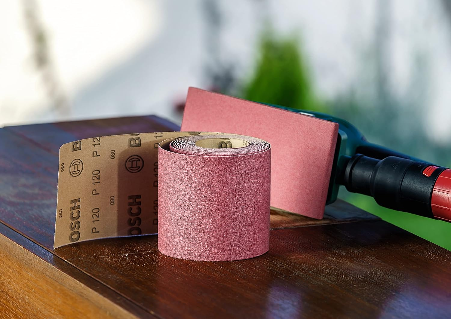 Bosch Accessories 1X Sanding Roll for Wood and Paint (93Mm X 5 M, Grit 120, Accessories for Hand Sanding) image number 1