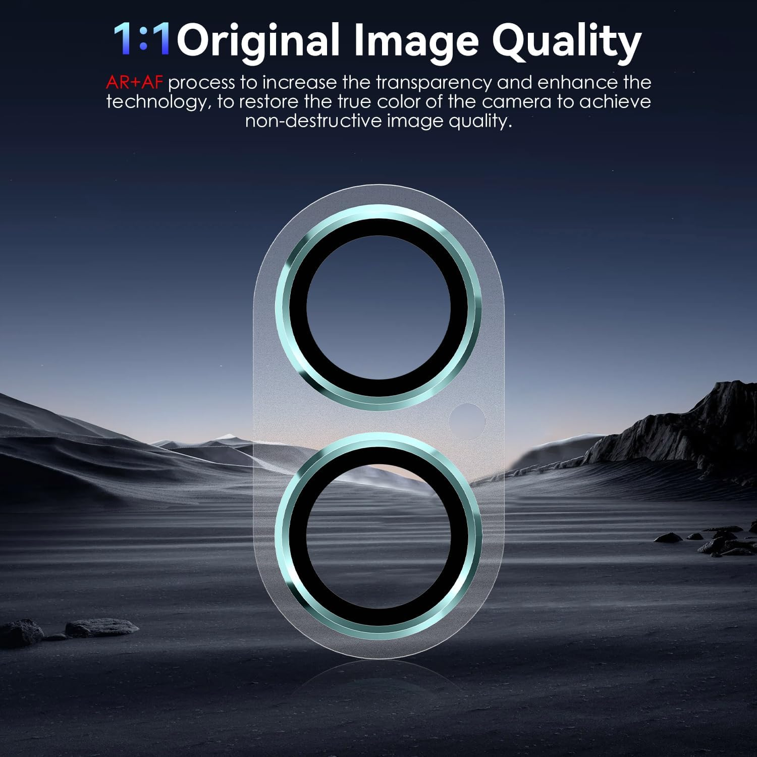 Cloudvalley for Iphone 16 /Iphone 16 plus Camera Lens Protector [With Tranparent Full Coverage Base], [AR+AF 98% Transmittance] Anti-Scratch Tempered Glass Cover, HD Clear Screen Protective,Teal - White image number 4