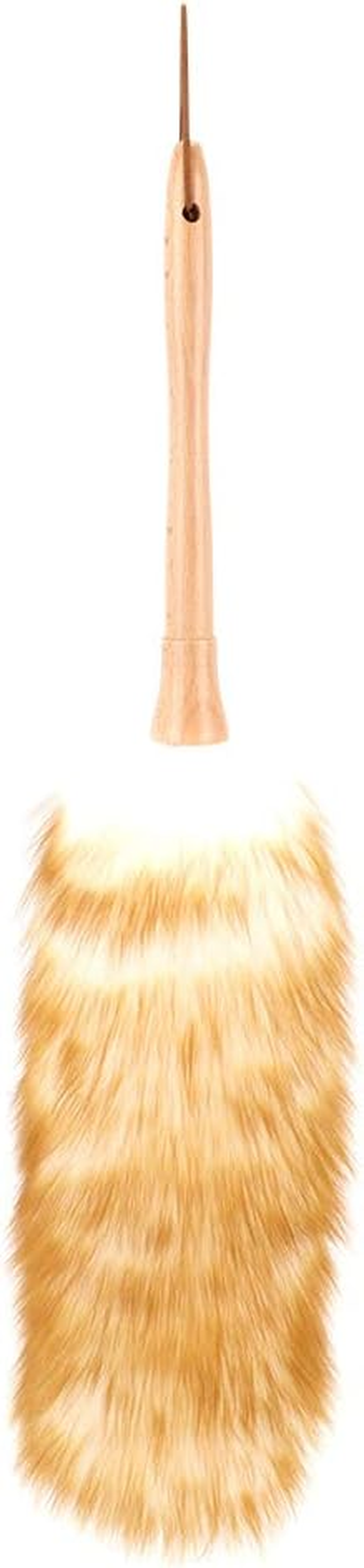 AKLOSIPY Lamb'S Wool Duster with Wooden Handle &ndash; Soft, Stylish & Tool for Home, Office & Delicate Surfaces image number 1