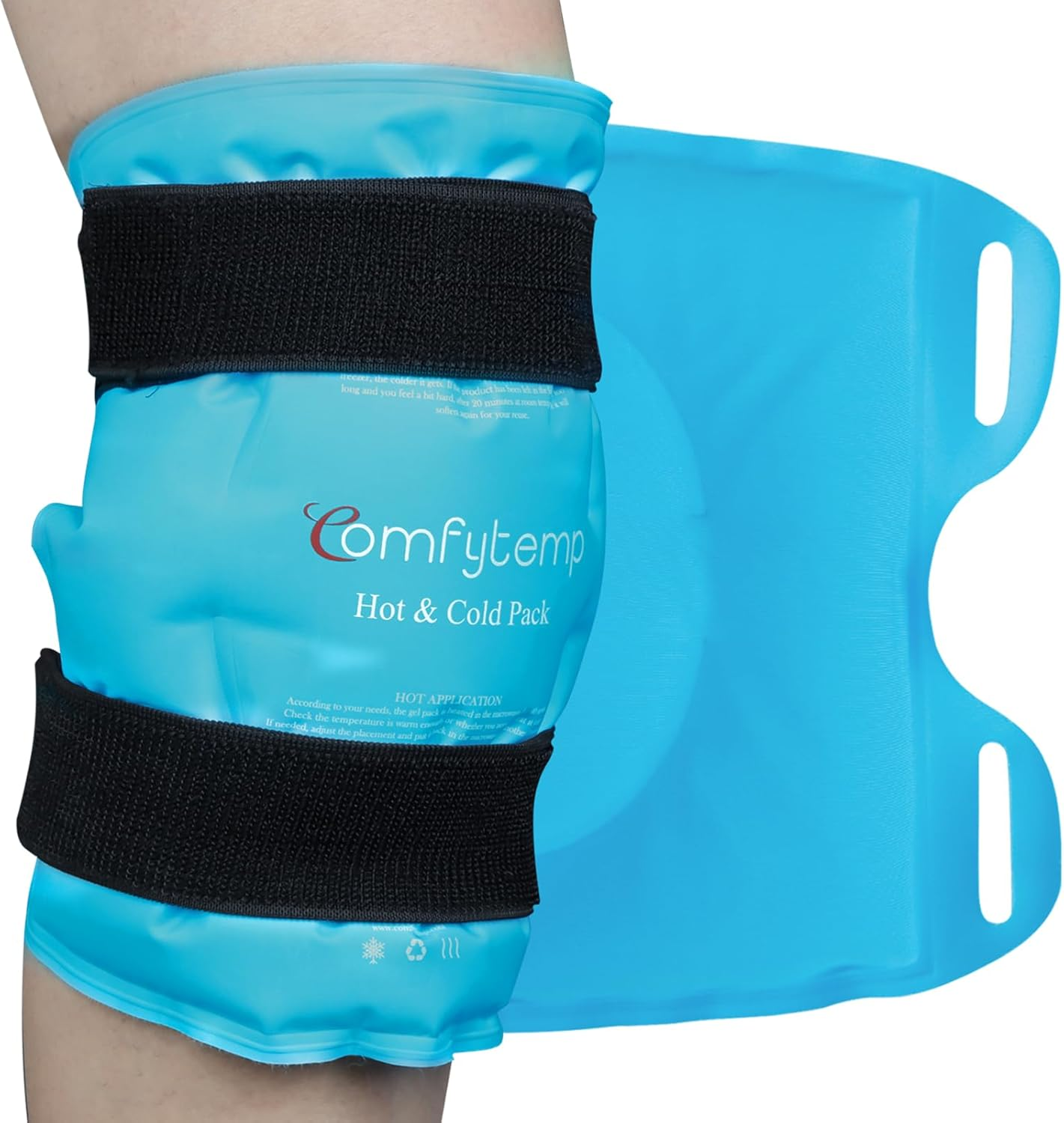 Comfytemp 27X35Cm Knee Ice Pack for Injuries, Reusable Gel Cold Pack for Knee Pain Relief, Hot & Cold Compress Therapy for ACL Injury, Knee Replacement Surgery, Arthritis, Bruises & Sprains image number 4