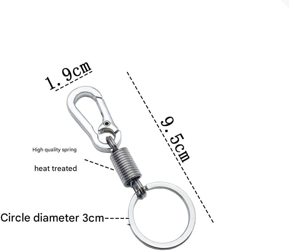 Car Spring Metal Keychain Clip Keyring, Retractable Key Ring Chain Holder Keychain, for Most Cars image number 1