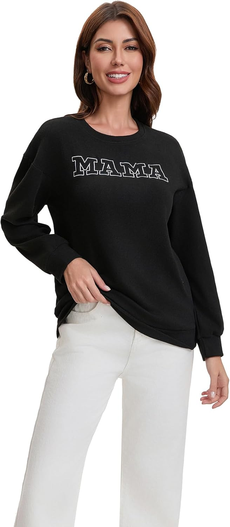 TAIUICY Women Waffle Knit Mama with Zippers Breastfeeding Sweatshirt Mama Embroidered Zip Nursing Pullover Tops image number 6