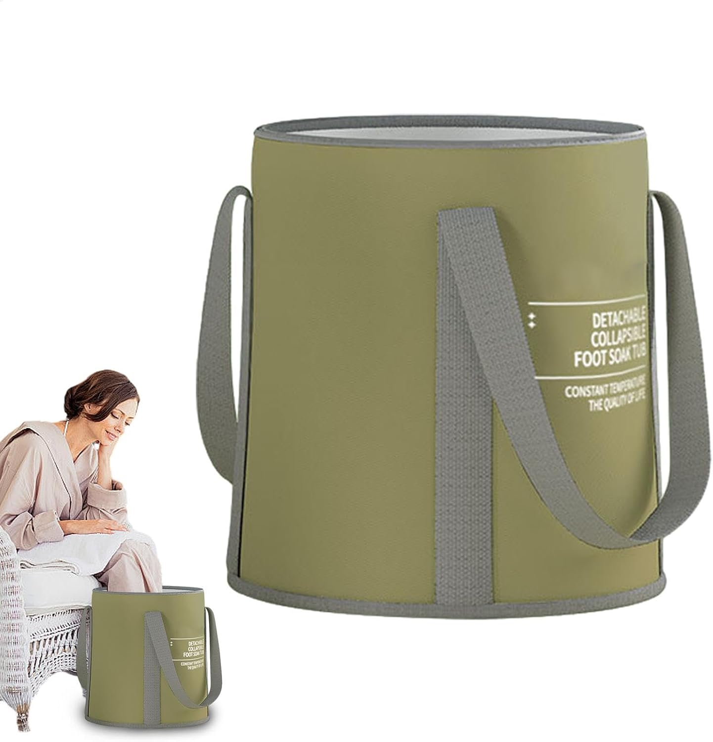 Foot Bath Bucket - Foldable Foot Bath Basin | Foot Bucket Foot Wash Basin Bag, Portable Salon Case, Barber Equipment Carrier, Foot Tub with Handle, Portable Foot Soak for Camping Laundry Travel