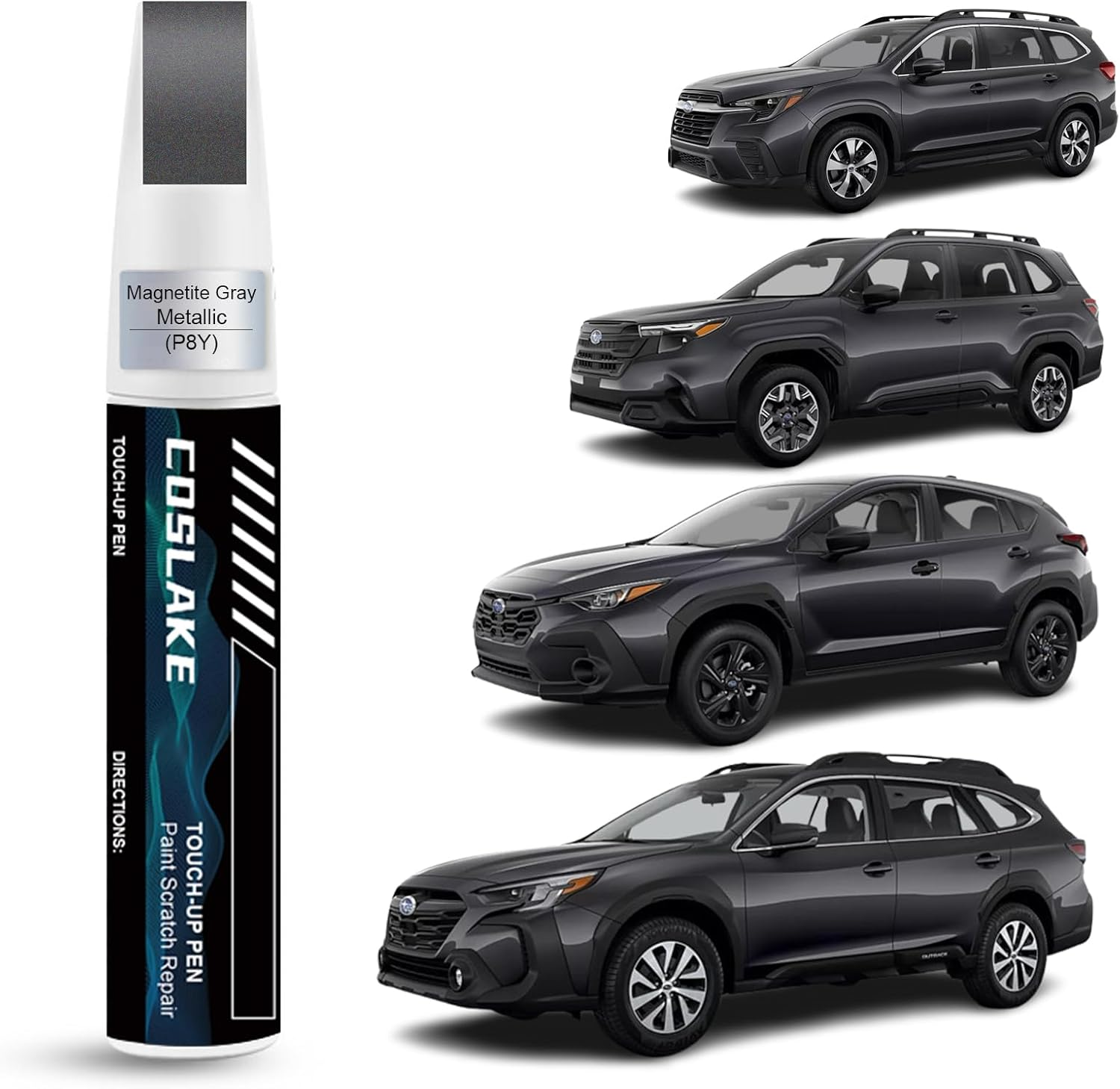 Car Touch up Paint(Magnetite Gray Metallic(P8Y)) for SUBARU, Car Paint Scratch Repair Kit, Quick & Easy Solution to Repair, 2 in 1 Scratch Remover Pen with Color-Matched image number 2