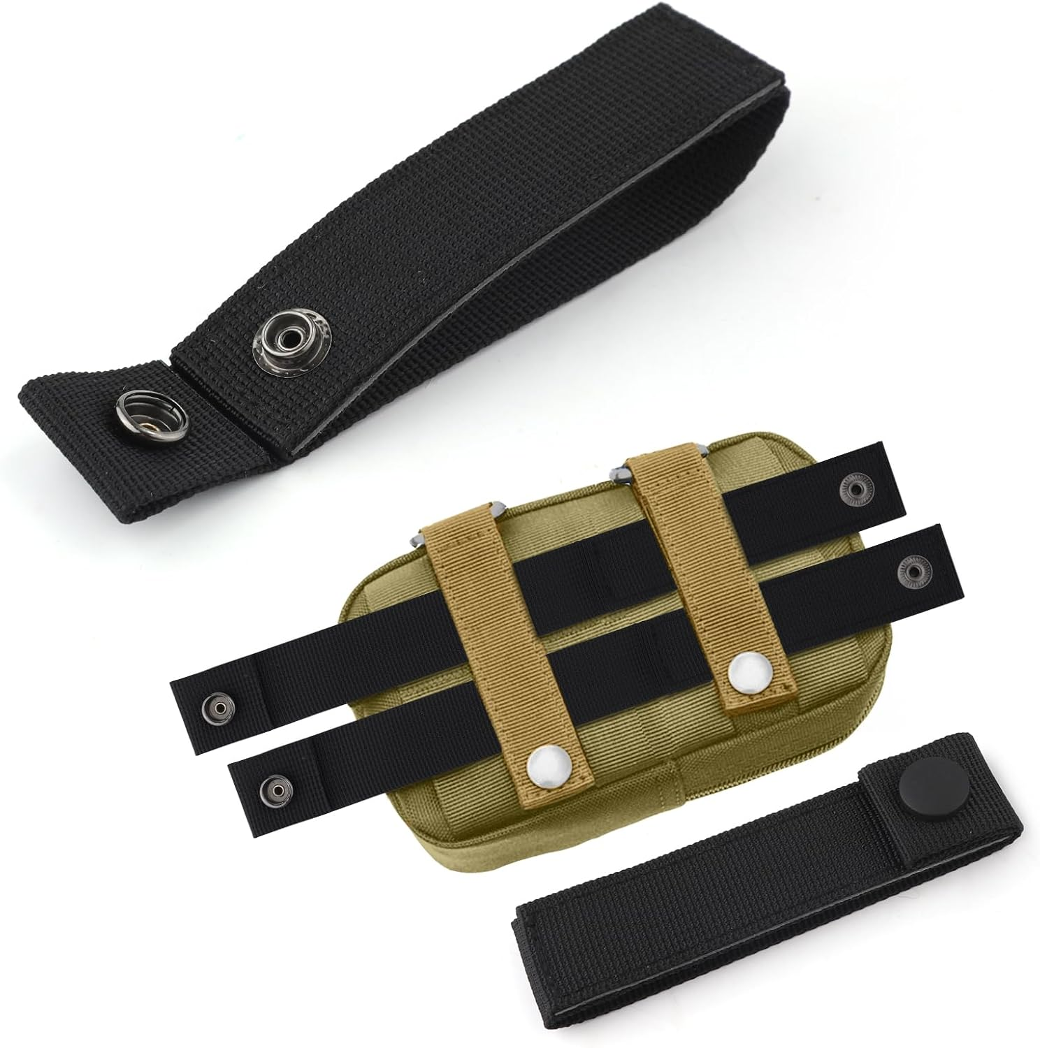 4 Piece MOLLE Fastening Straps, MOLLE Belts Practical MOLLE Belts Polyester MOLLE Backpack Attachment Accessories Connectors for MOLLE image number 2