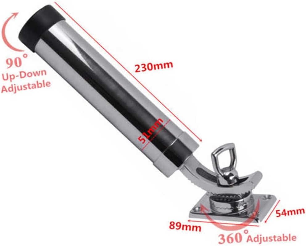Fishing Rod Holder 360 Degree Adjustable Rail Mount Rod Holders Stainless Steel Rail Mount Clamp for Marine Boat image number 2