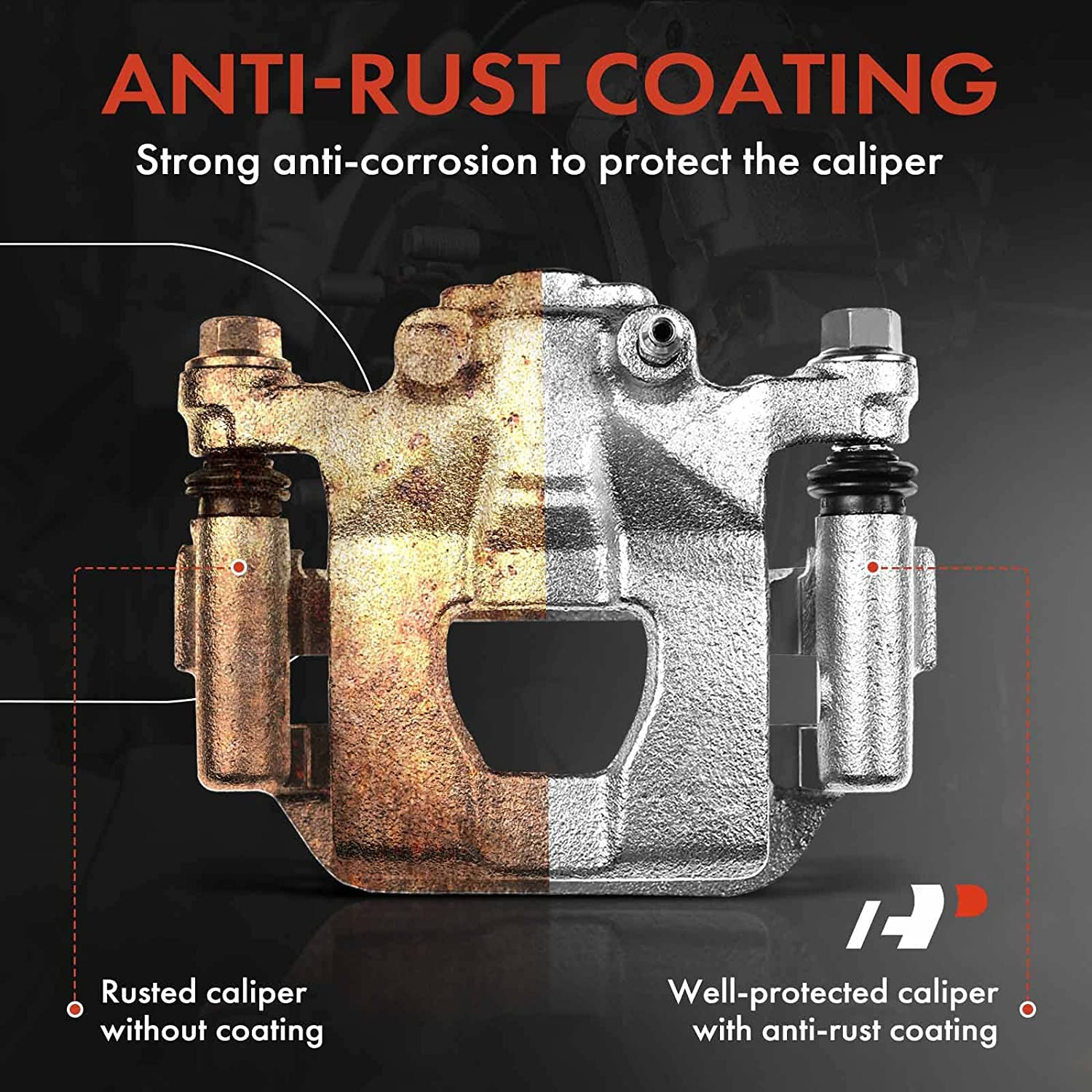 A-Premium Rear Disc Brake Caliper Assembly with Bracket Compatible with Select Dodge and Jeep Models - Nitro 2007-2011, Liberty 2008-2012, Wrangler 2007-2017, Wrangler JK 2018 image number 1