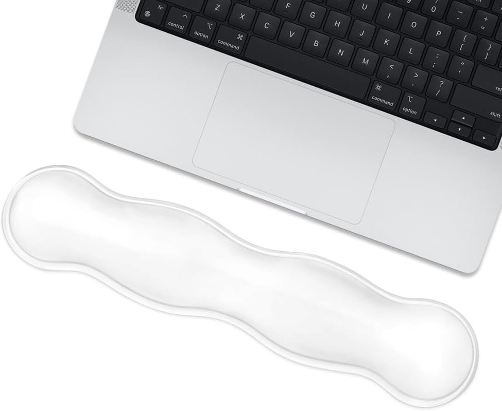 Soft Keyboard Wrist Rest Pad 14.29" Comfort Cool Silicone Gel Cushion Typing Gaming Wrist Pain Relief Support Pad for Macbook Magic Keyboard Other Keyboards Office & Home Accessories (Clear) image number 2