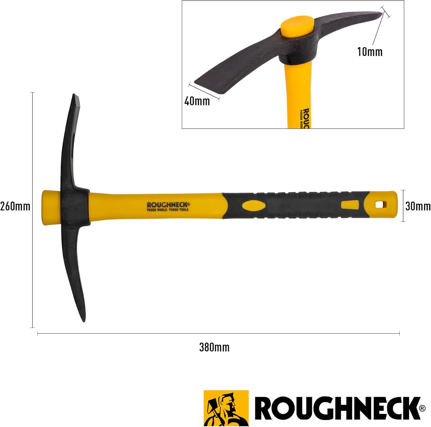 Roughneck ROU64011 Micro Pick Mattock with Fibreglass Handle, Multi, 1 - Pack image number 1