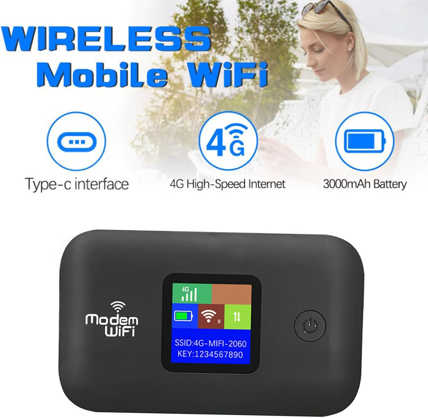 4G LTE Mobile Hotspot, Pocket Wifi Hotspot for Travel, Support up 10 Users, USB C Charging, SIM Card Router, B1 B3 B7 B20 B28 TDD B38 B40 B41, Secure Wireless Network Anywhere image number 4