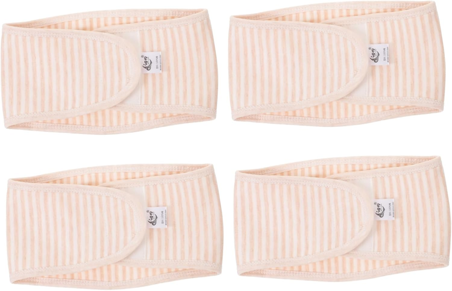 4Pcs Baby Belly Band Navel Belt for Newborns Beige Infant Umbilical Band Soft Breathable Wrap for Infant Care and Protection image number 4