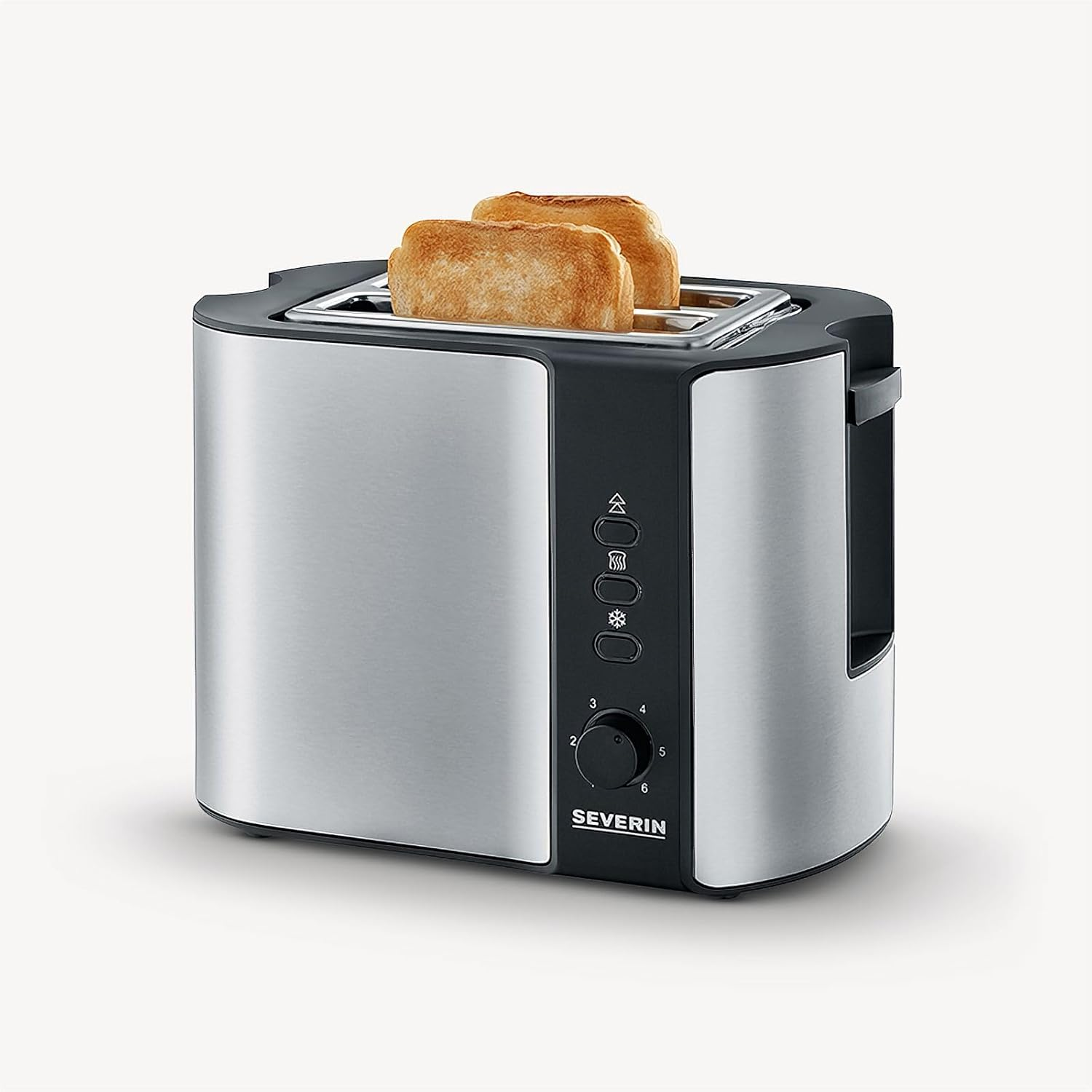 Severin Autmatic Toaster with 800 W of Power 2589, Brushed Stainless Steel-Black image number 1