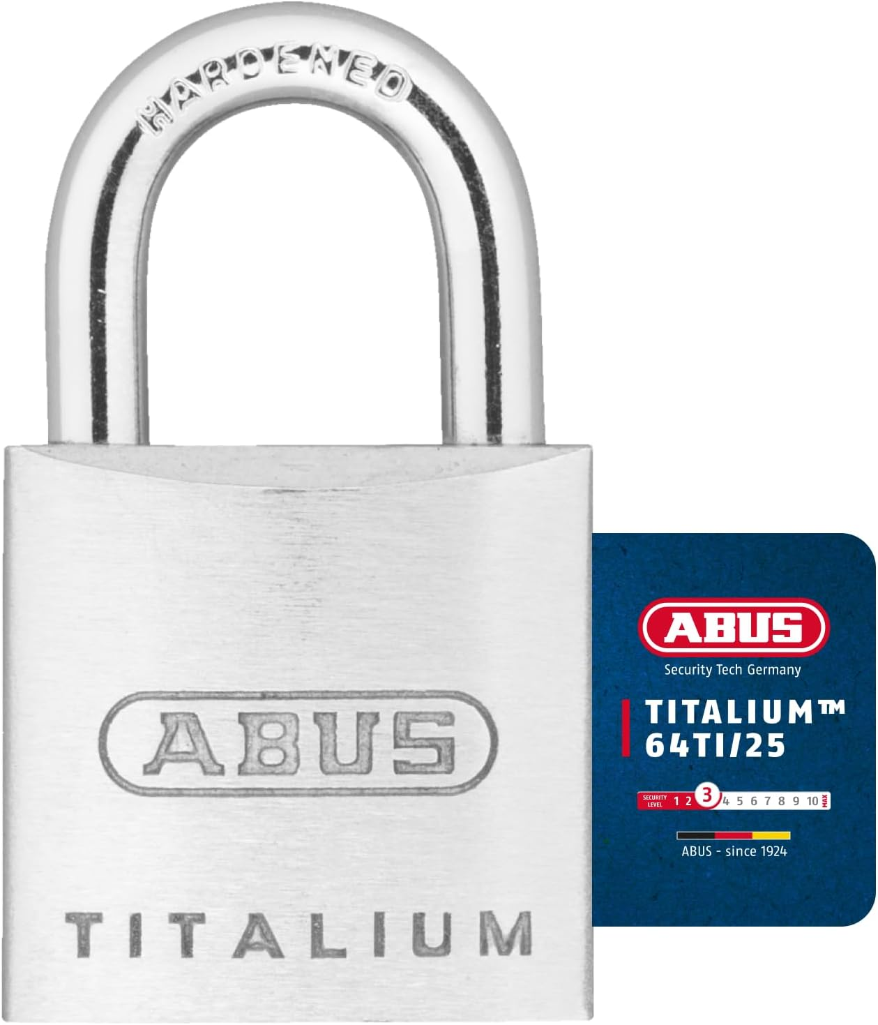 ABUS Titalium 64TI/45 Padlock - Basement Lock with Lock Body Made of Special Aluminium - Hardened Steel Shackle - ABUS Security Level 5