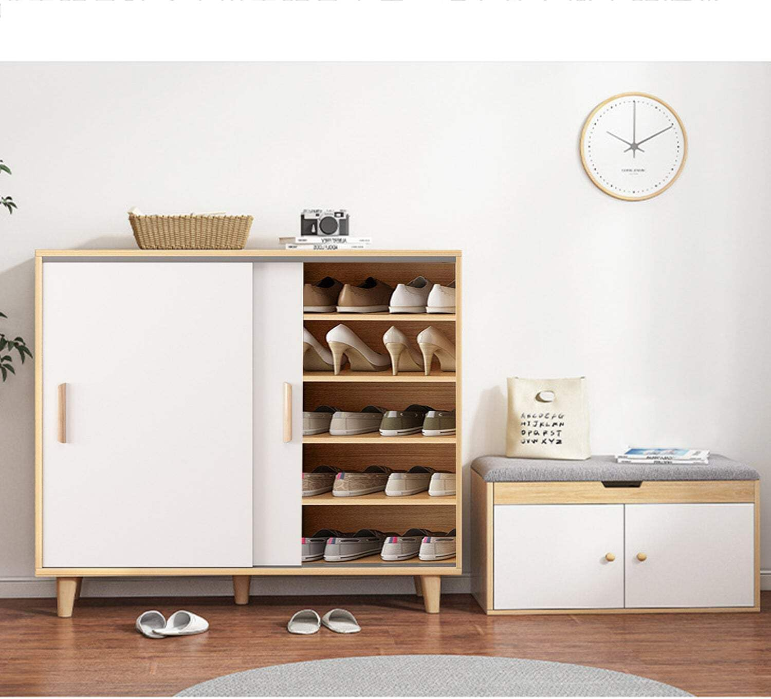 Foret Shoe Cabinet Shoe Rack Organiser Sideboard Hallway Storage image number 2