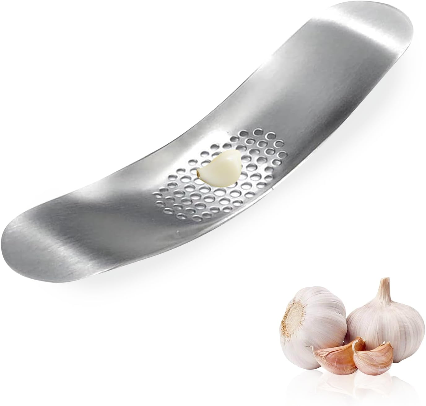 ONBPIY Stainless Steel Garlic Press Rocker with Peeler, Manual Garlic Crusher Mincer Tool for Pressing and Mincing Garlic Cloves, Easy to Clean Kitchen Gadget image number 5