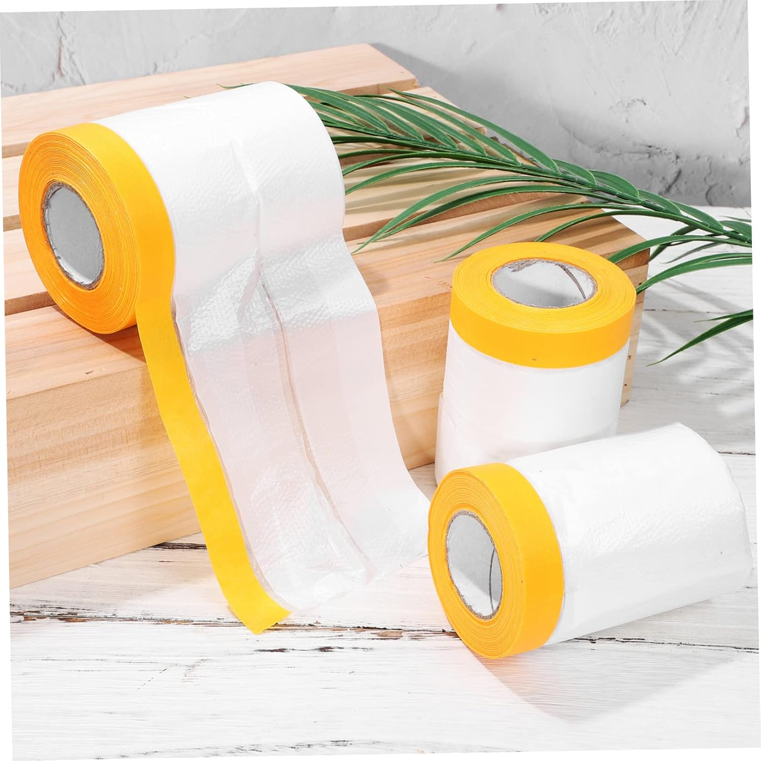 6Rolls Self-Adhesive Masking Film Covering Paper for Painting Automotive Furniture Dust Protection Masking Tape Films