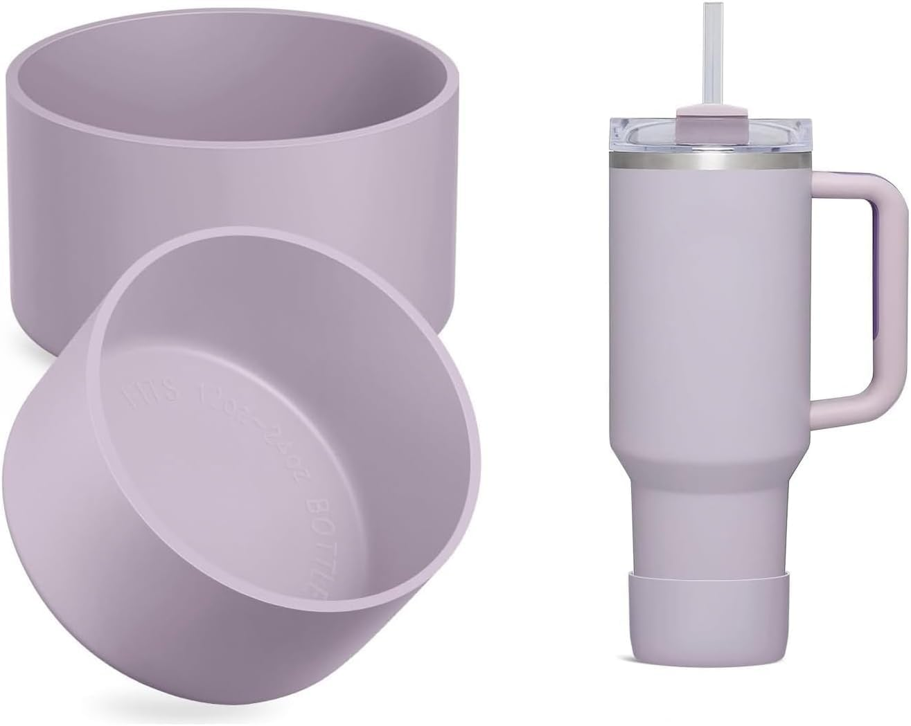 WADY 2-Pack Silicone Boot for Stanley Tumbler 30 40 Oz, Compatible with Yeti, Simple Modern, Owala Water Bottle - Clear image number 4