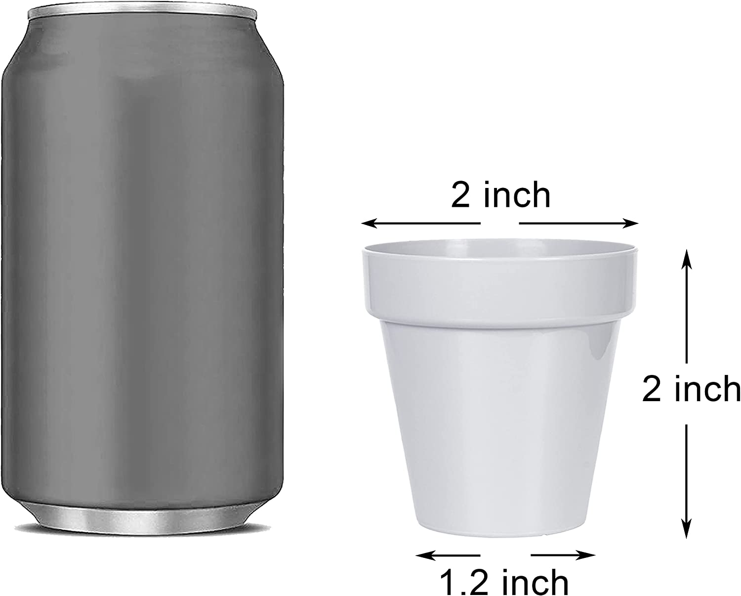 Youngever 24 Pack 5CM Mini Plastic Planters, Indoor Flower Plant Pots, Grey Gardening Pot with Drainage - NO Plant Included (Classic) image number 4