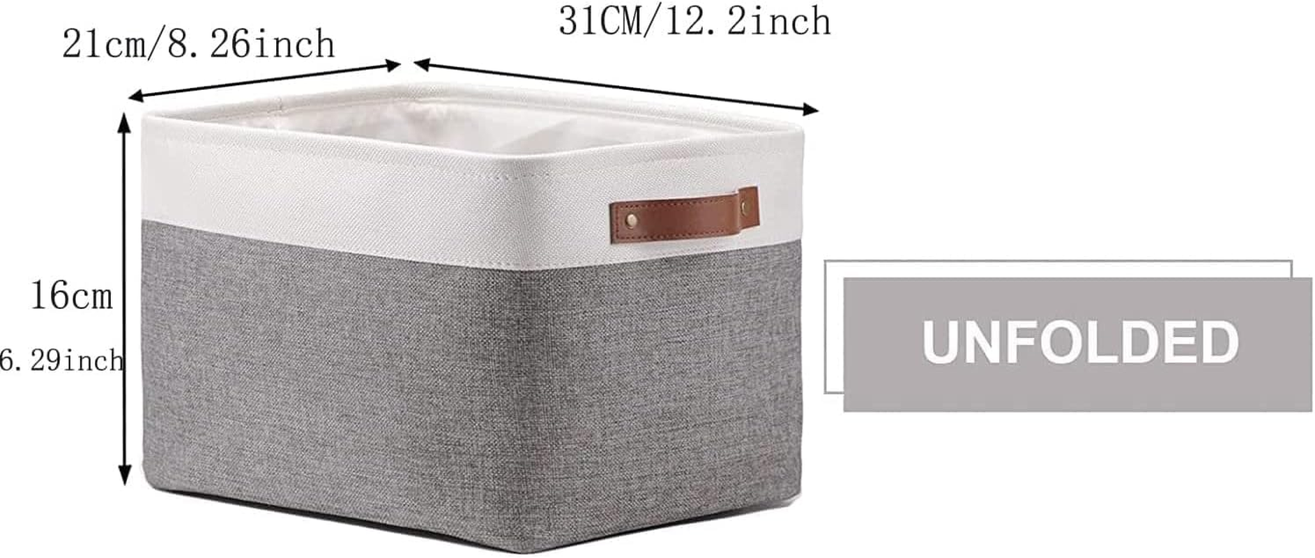 [3-Pack] Large Nursery Storage Baskets,H HOME-MART Foldable Storage Basket Storage Open Basket Bin Set (Small-3 Pack-31*21*16Cm) image number 1