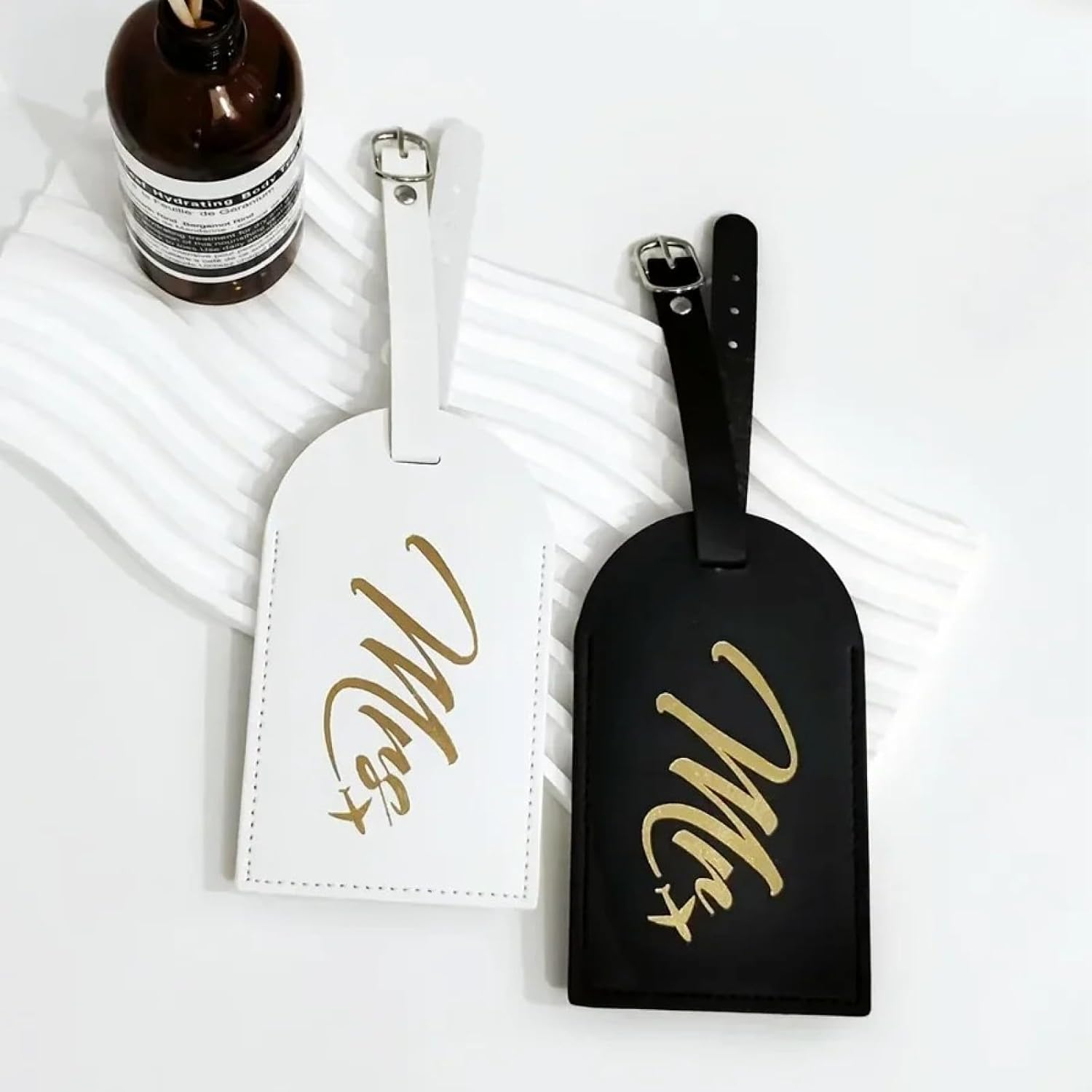 2 PCS Anti-Lost PU Leather Women'S Men'S Luggage Tag Hanging with Name ID Card Suitcase Label Travel Accessories image number 2