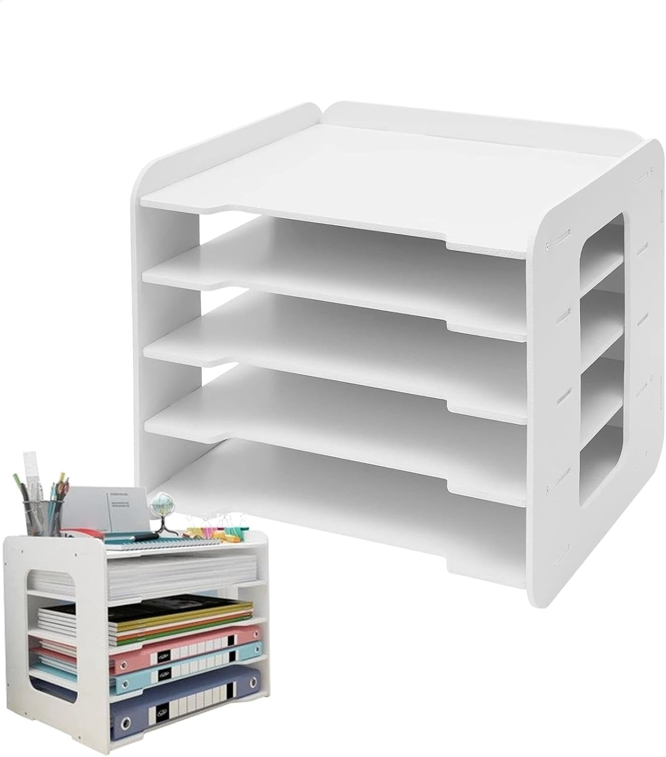 Letter Tray Desk Organizer, Large Capacity Paper Sorter, File Holder, Teacher Desktop Document Storage, Classroom Organization Accessories, for Home, School, Studio image number 2