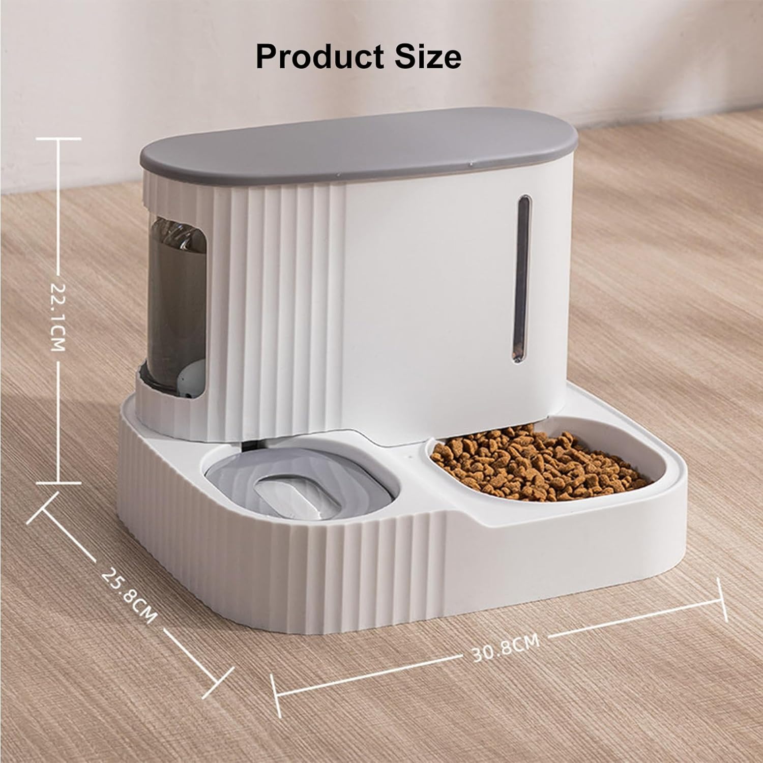 Automatic Dog Cat Feeder and Water Dispenser, Gravity Pet Feeder and Water Dispenser Set for Small Medium Dog Puppy Kitten image number 2