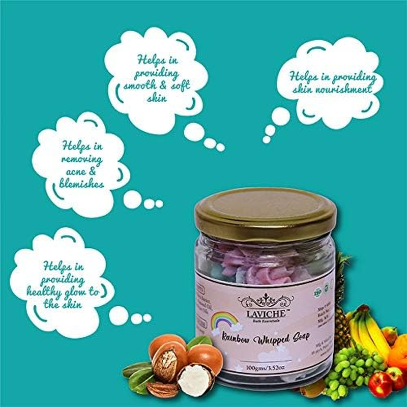 Laviche Bath Essentials Rainbow Whipped Soap,100 GM image number 2
