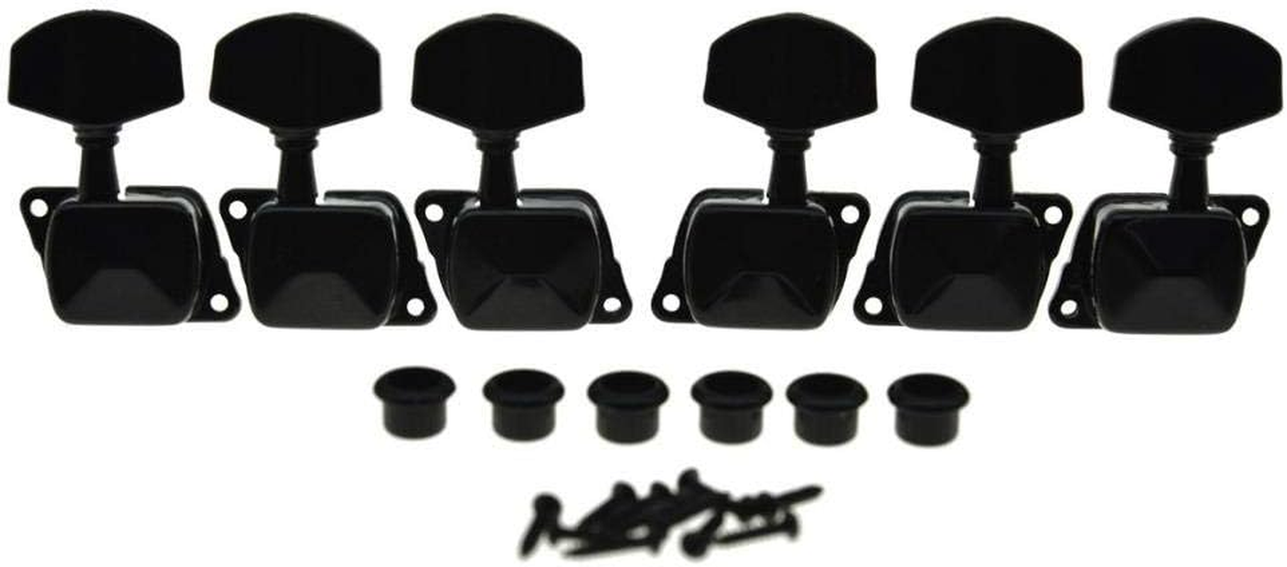 KAISH 3X3 Semi-Closed Guitar Tuning Keys Guitar Tuners Machine Heads for Acoustic or Electric Guitars Black
