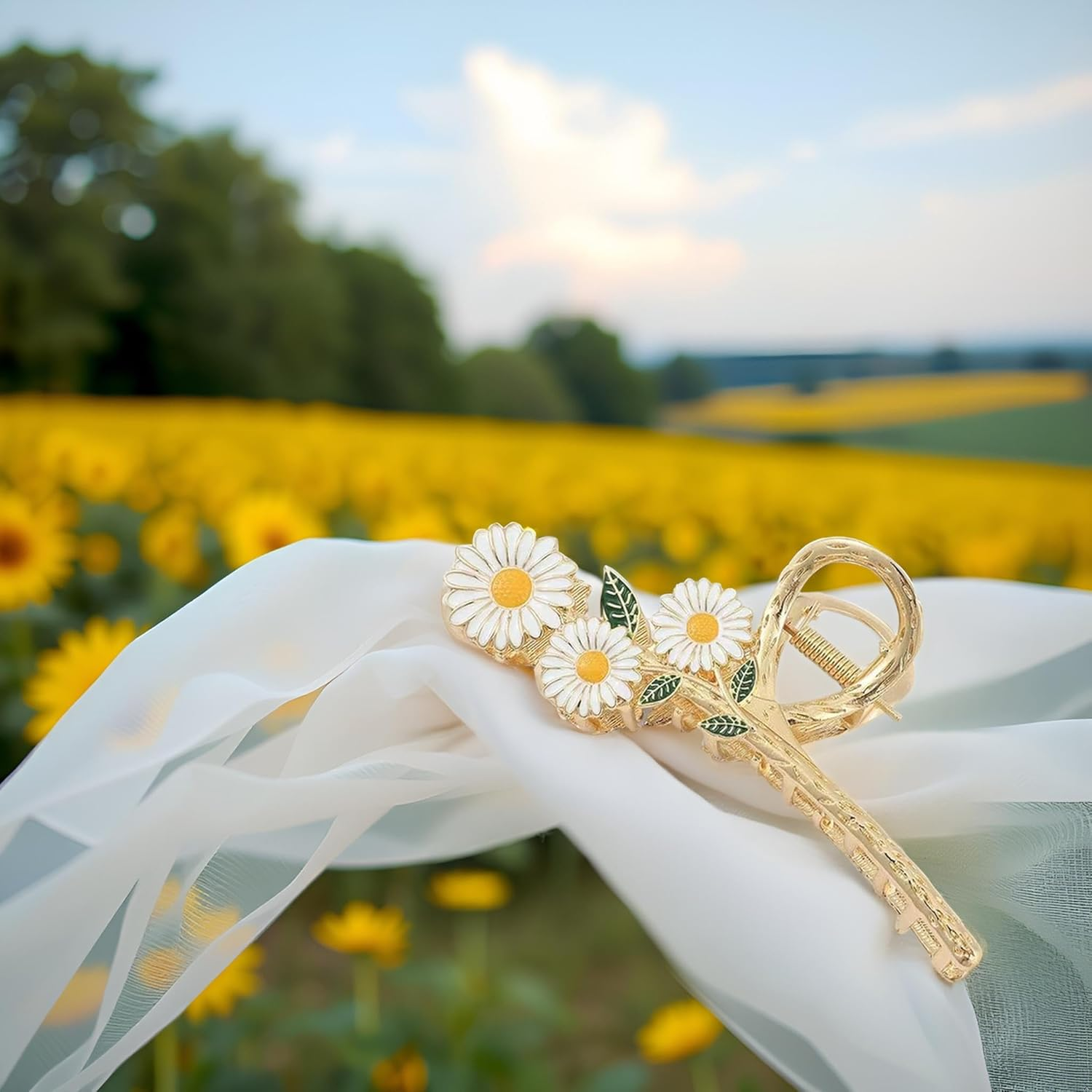 Sunflower Hair Clips Large Non-Slip Hair Clips Strong Hold Hair Accessories for Women Girls Hair Clips image number 2