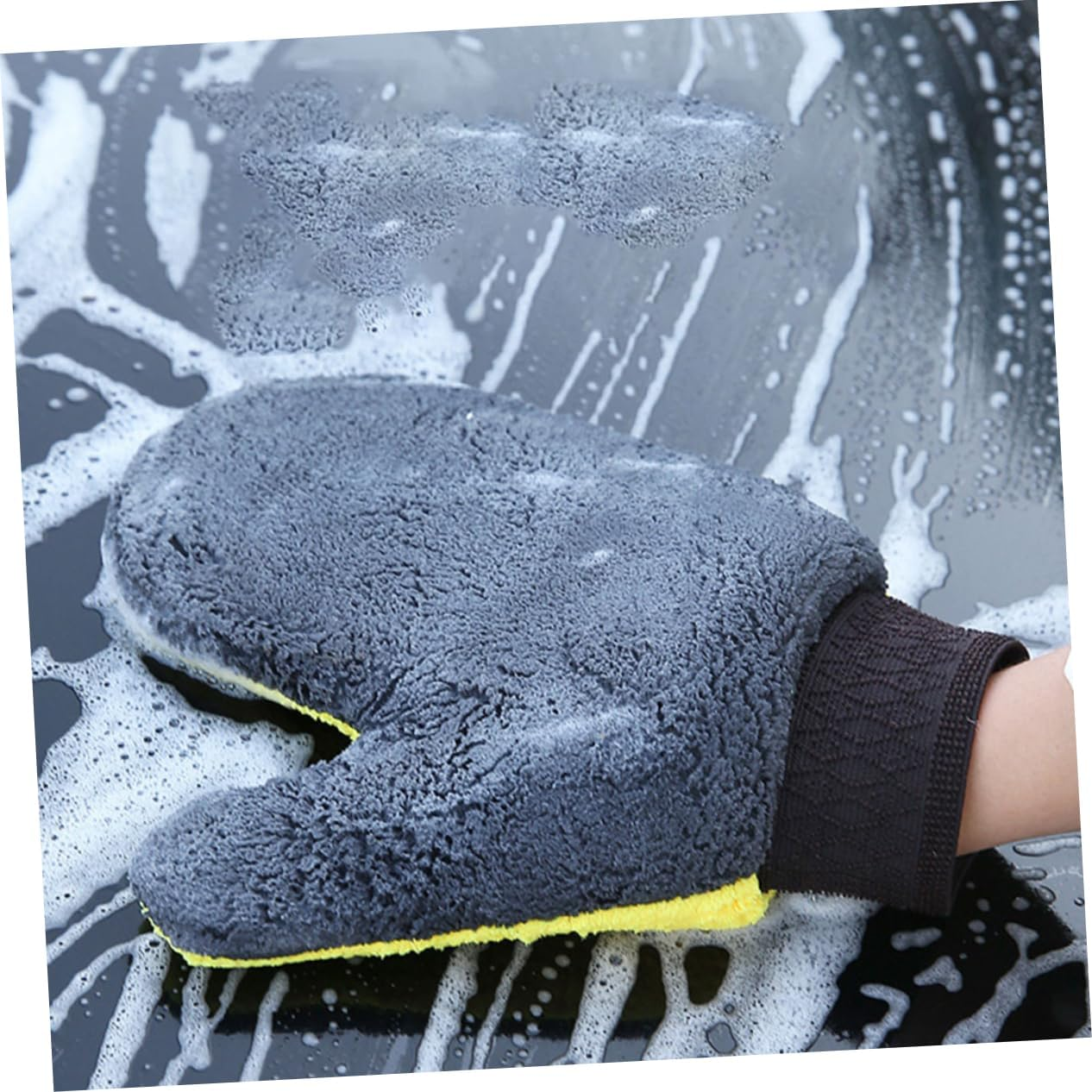 CHILDWEET Car Wash Mitts 2Pcs Set Scratch-Free Coral Fleece Double-Sided Waterproof Gloves for Vehicle Exterior Cleaning and Dust Removal in Automotive Car Care image number 3
