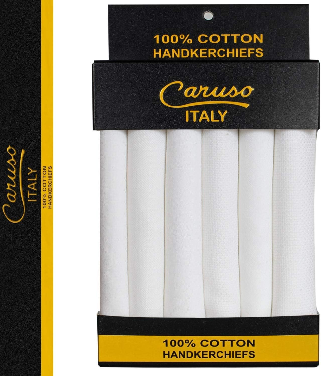 Caruso Italy 100% Cotton Men'S Italia Handkerchief | Luxurious, Soft, and Ultra-Absorbent Handkerchief for Men | 50Cm X 50Cm