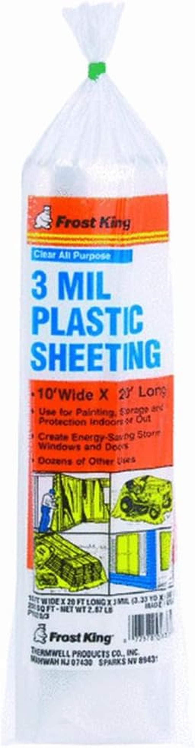 Frost King P1025/3 Polyethylene Sheeting, 10' X 25' X 3 Mil., Clear image number 3