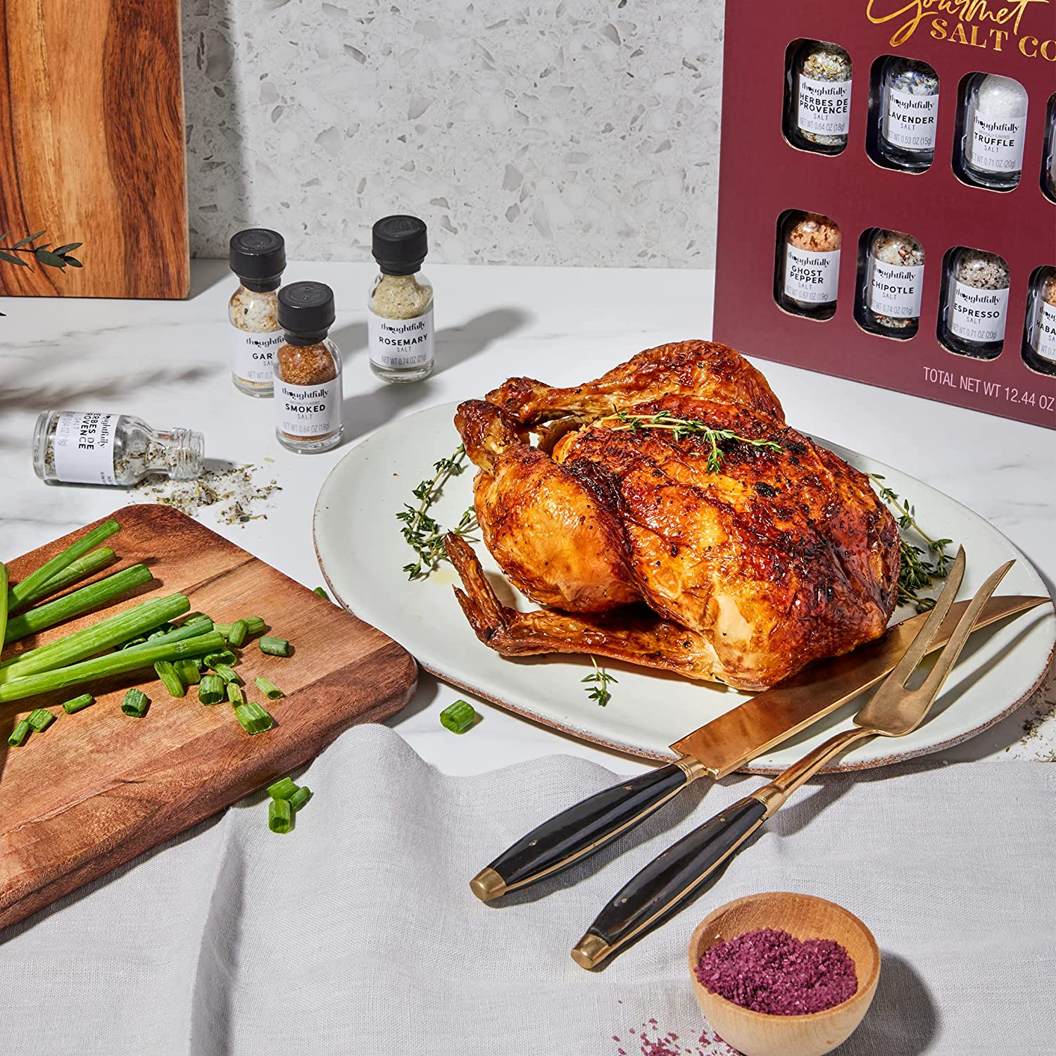 Thoughtfully Gourmet, Salt Sampler Gift Set, Flavors Include Garlic, Rosemary, Lemon and More, Pack of 18 image number 1