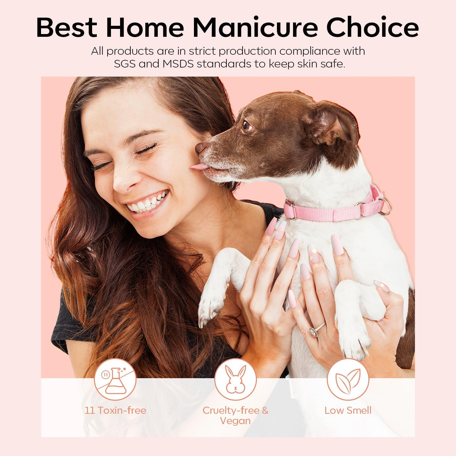 Modelones 20 PCS Gel Nail Polish Kit with U V Light Portable Dryer Lamp - 6 Cashmere Nude Pink Nail Gel Manicure Kit for Beginners Include Base and Top Coat Starter-Friendly Liner Brush Women Gift image number 4