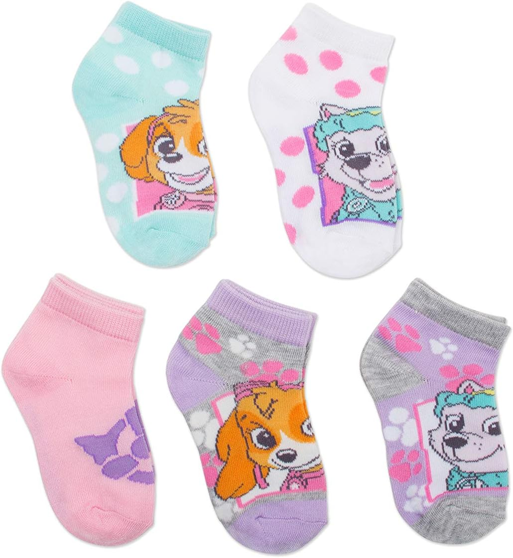 PAW Patrol Little Nickelodeon Girls 5 Pack Shorty Socks image number 2