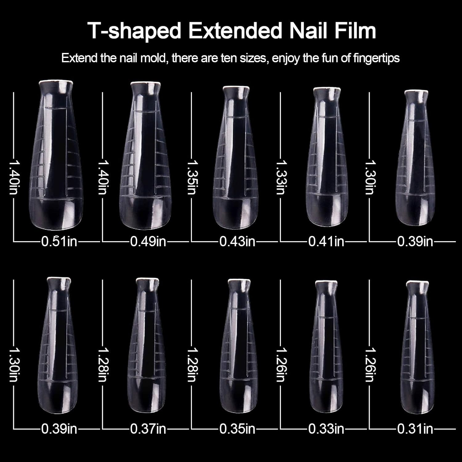 EBANKU 100 T Shape Gel Nail Mold Kit with Dual Acrylic Nail Extension Tools & Accessories image number 2