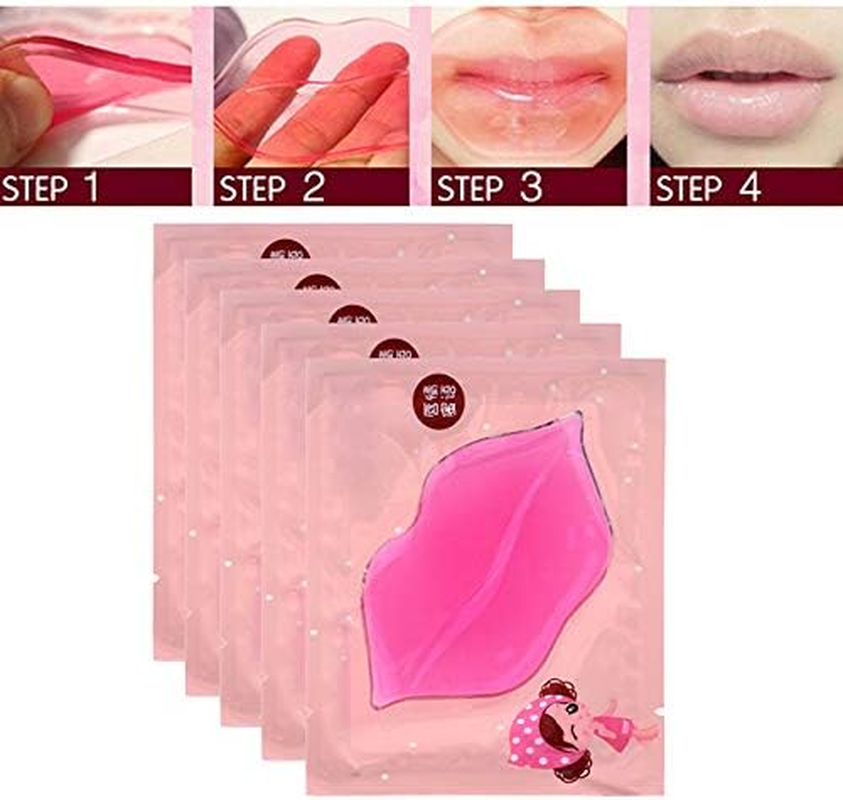 Ccbeauty 30 Pieces Pink Collagen Crystal Lip Mask Lip Plumper Mask Gel Care Mask Moisturer Essence Make Your Lip Attractive and Sexy image number 4