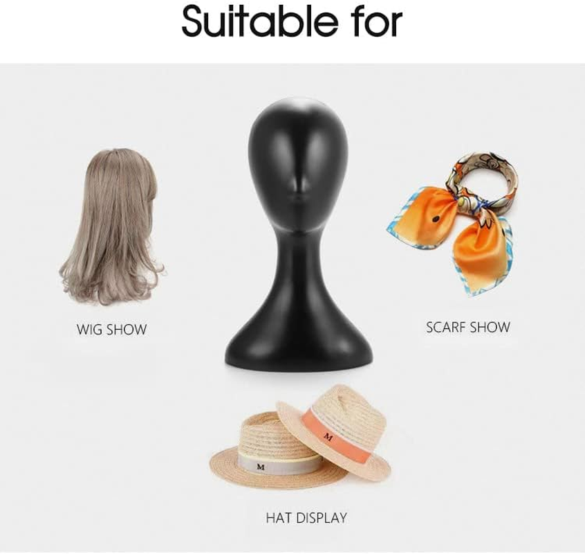 Plastic Female Mannequin Wig Hair Hat Scarf Manikin Head Model Display Stand (Natural)