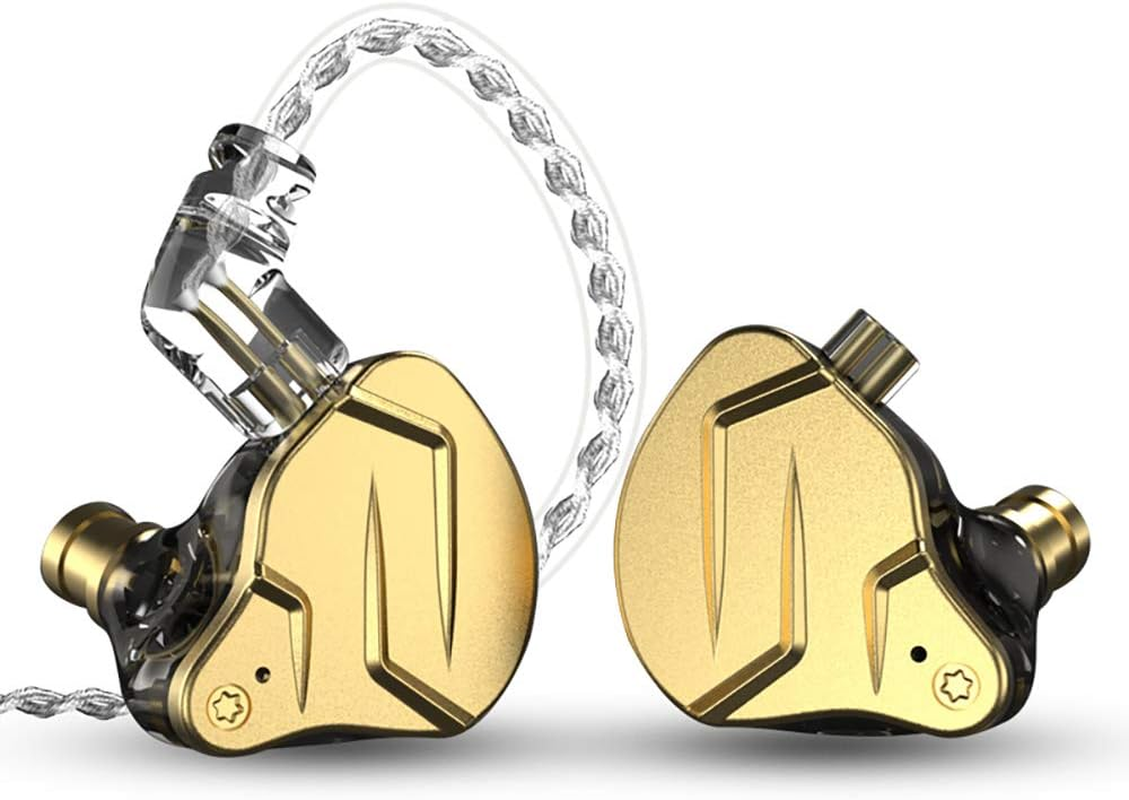 KZ ZSN Pro Dynamic Hybrid Dual Driver in Ear Earphones Detachable Tangle-Free Cable Musicians In-Ear Earbuds Headphones (Gray with Microphone)