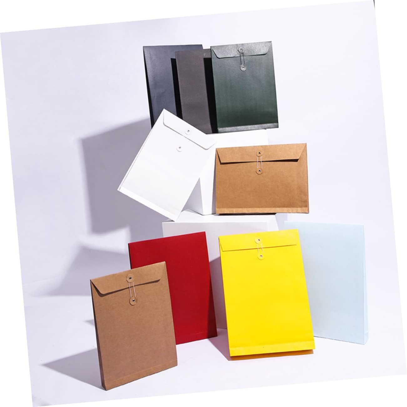 SEWACC 6Pcs White File Bag Paper Organizer Document Carrier Bag for Office Stationery Clothes Packing File Holder - Brown image number 6