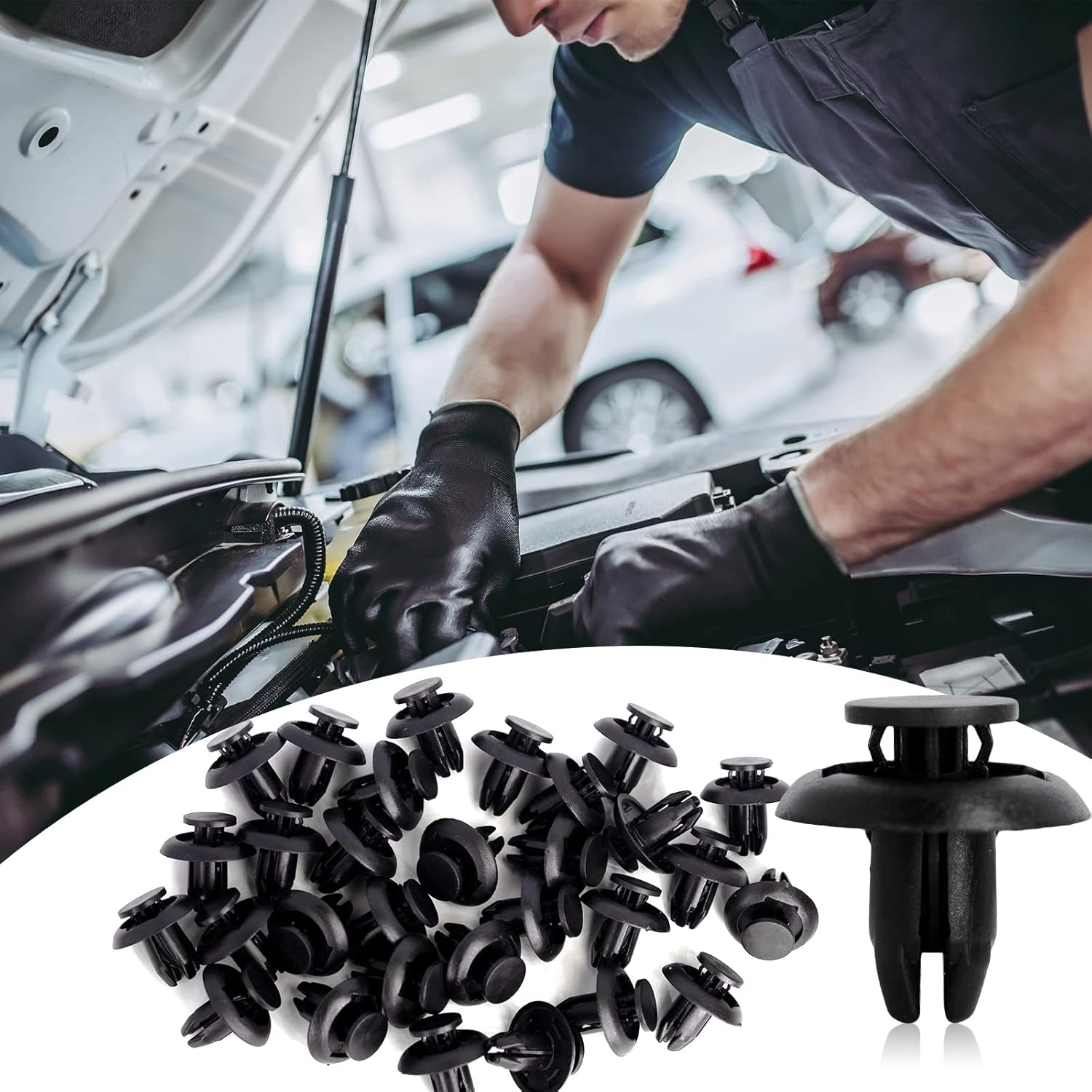 20Pcs Bumper Engine Cover Fender Liner Splash Shield Push-Type Retainer Clip Compatible with Mazda B45A-56-146A 90118-WB048 image number 4