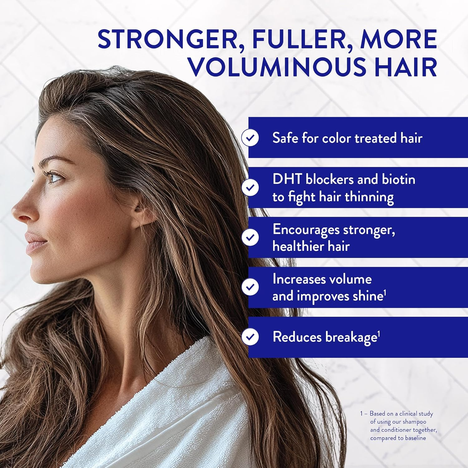 Routine Wellness Shampoo and Conditioner Set for Stronger Hair - Biotin | Color Safe | Sulfate-Free | Vegan | Clinically Tested | Nourishing Oils and Vitamins - Unscented 14Oz (Pack of 2) image number 1