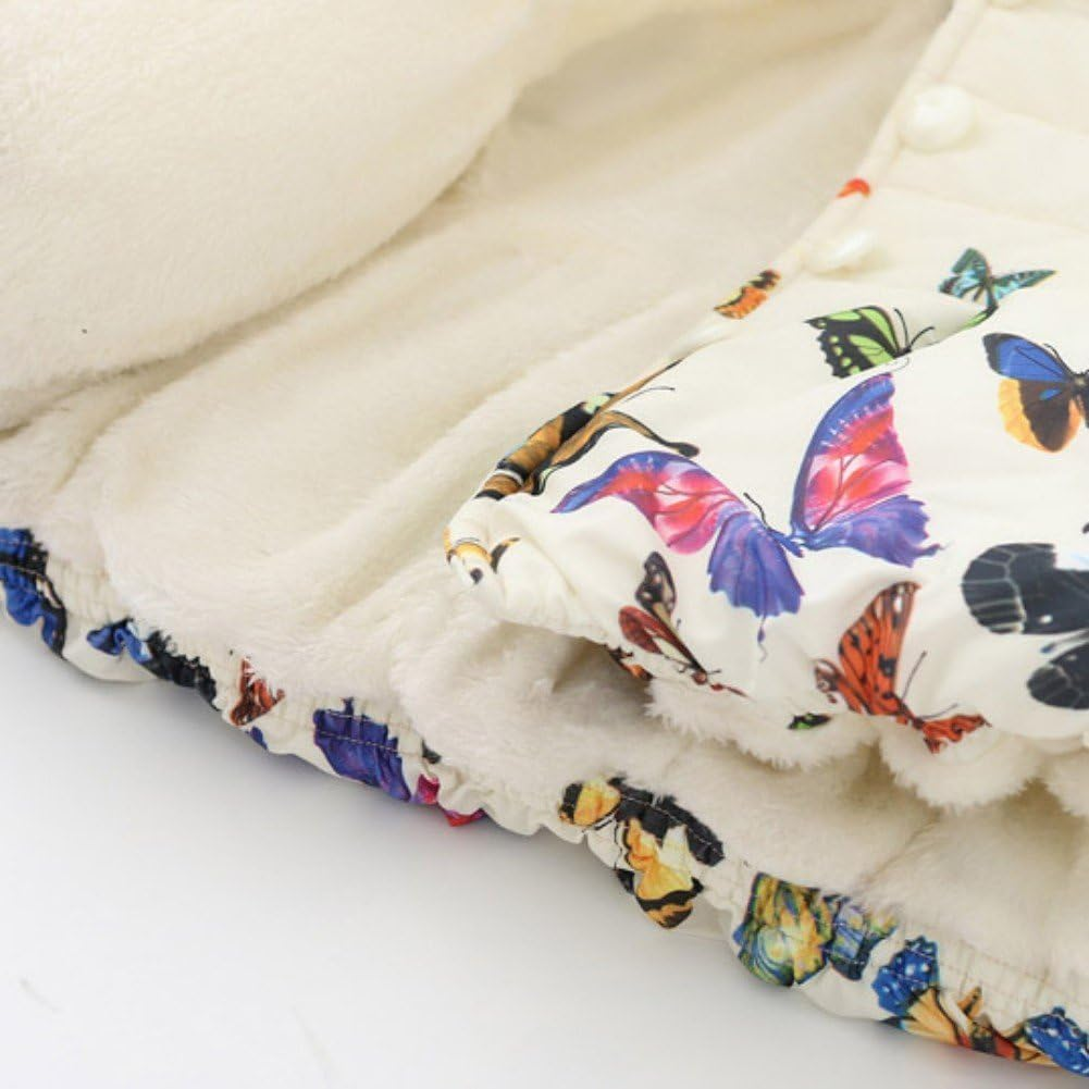 Weixinbuy Baby Girls' Infant Toddler Winter Warm Butterfly Print Hooded Outwear 3-4 Years White image number 3