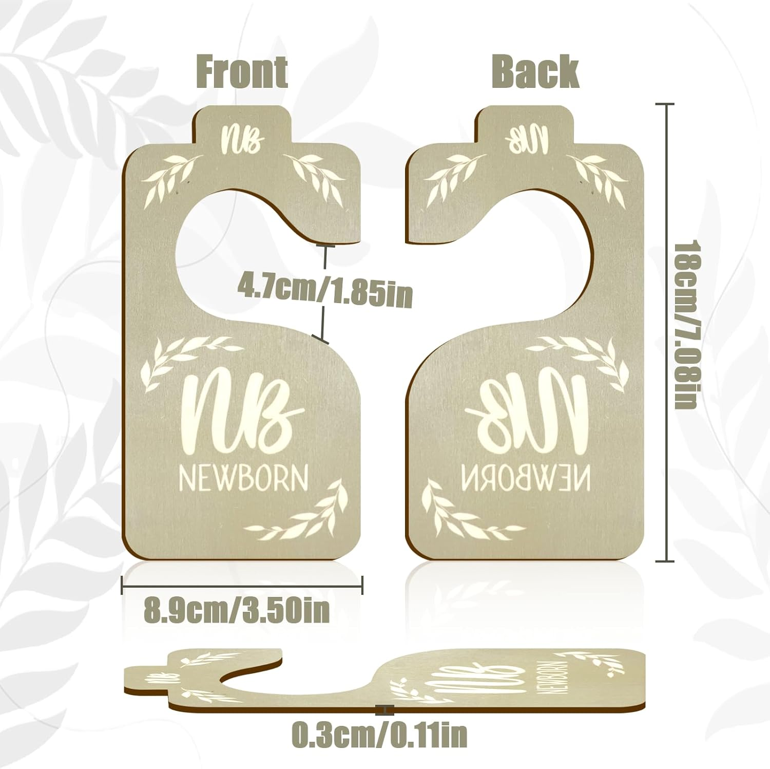 Hanger Dividers, 8 PCS Wooden Closet Dividers for Home Decor (19.1 X 9.1Cm/7.51 X 3.59In) image number 5