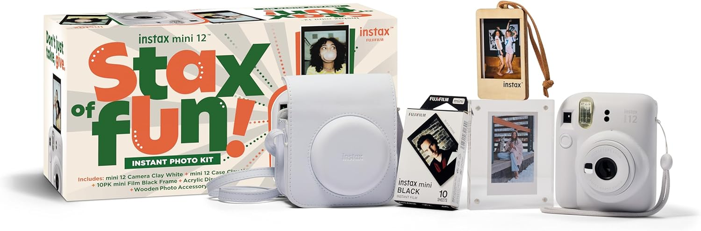 Instax Fujifilm Mini 12 Xmas Camera Kit Bundle, Clay White image number 1