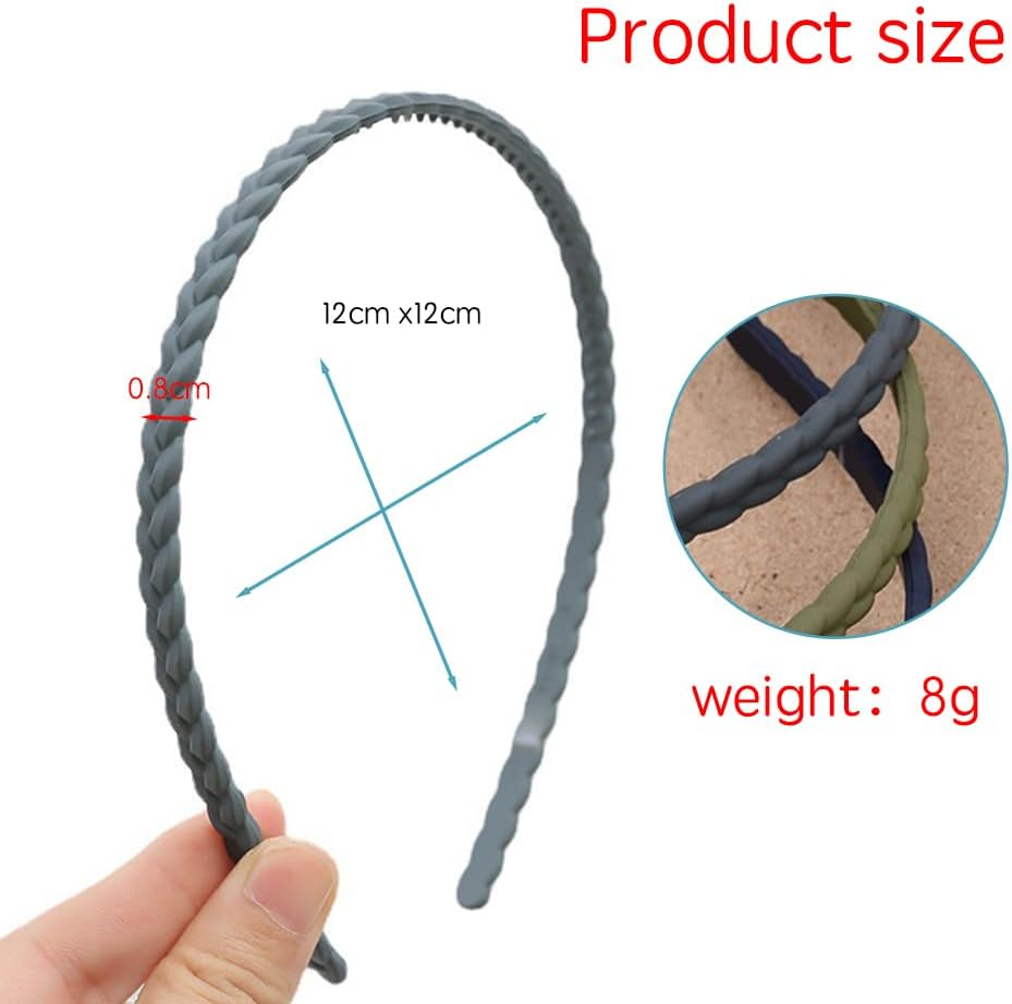 Visxcnu Pack of 6 Thin Hair Bands, Plastic Headbands, Multicoloured Headbands, Plastic for Girls and Women image number 2